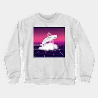 Happy Synthwave Whale Crewneck Sweatshirt